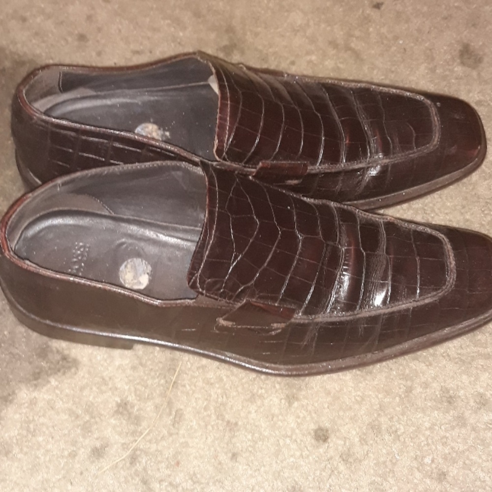 croc skin hugo boss loafers